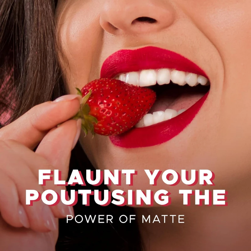 Hilary Rhoda Power Of Matte Liquid Lipstick | Buildable Colour | Long Lasting & Matte Finish | Lightweight & Non-Drying Formula | Smudge Proof & Non-Transferable | 3ml (Fearless Berry - Shade 16) thumbnail 3